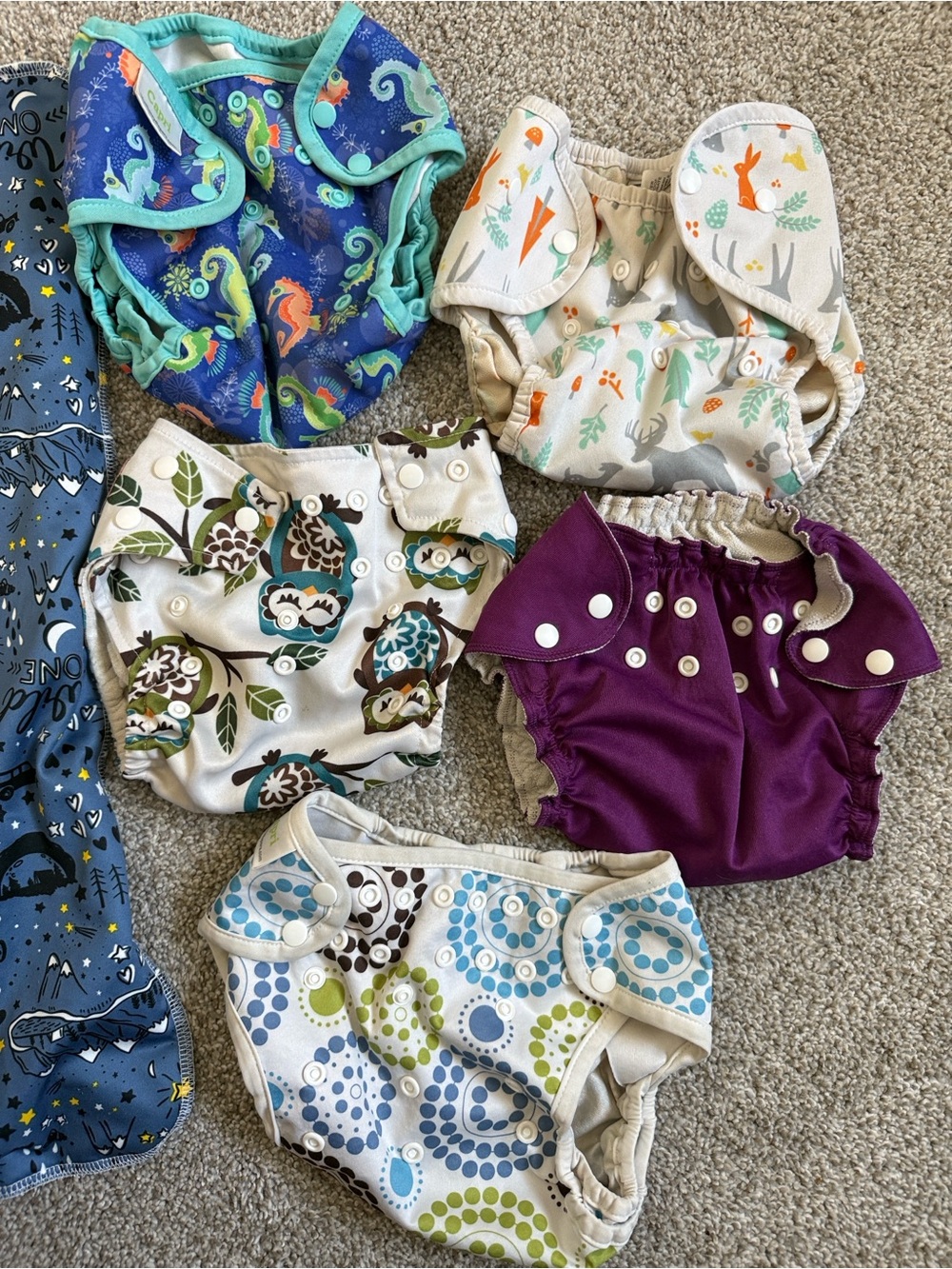 Set of Reusable Kids Cloth Diaper Cover Set - Multicolor Thirsties, Capri